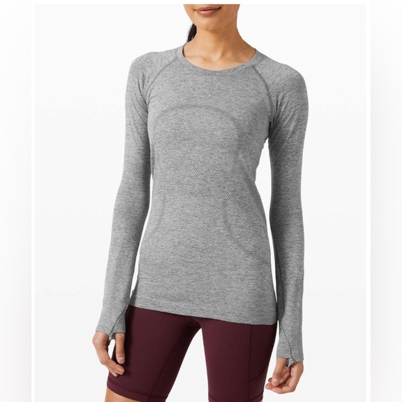 Lululemon Swiftly Tech Long Sleeve 2.0 in Slate / White Size 6 - Picture 2 of 7